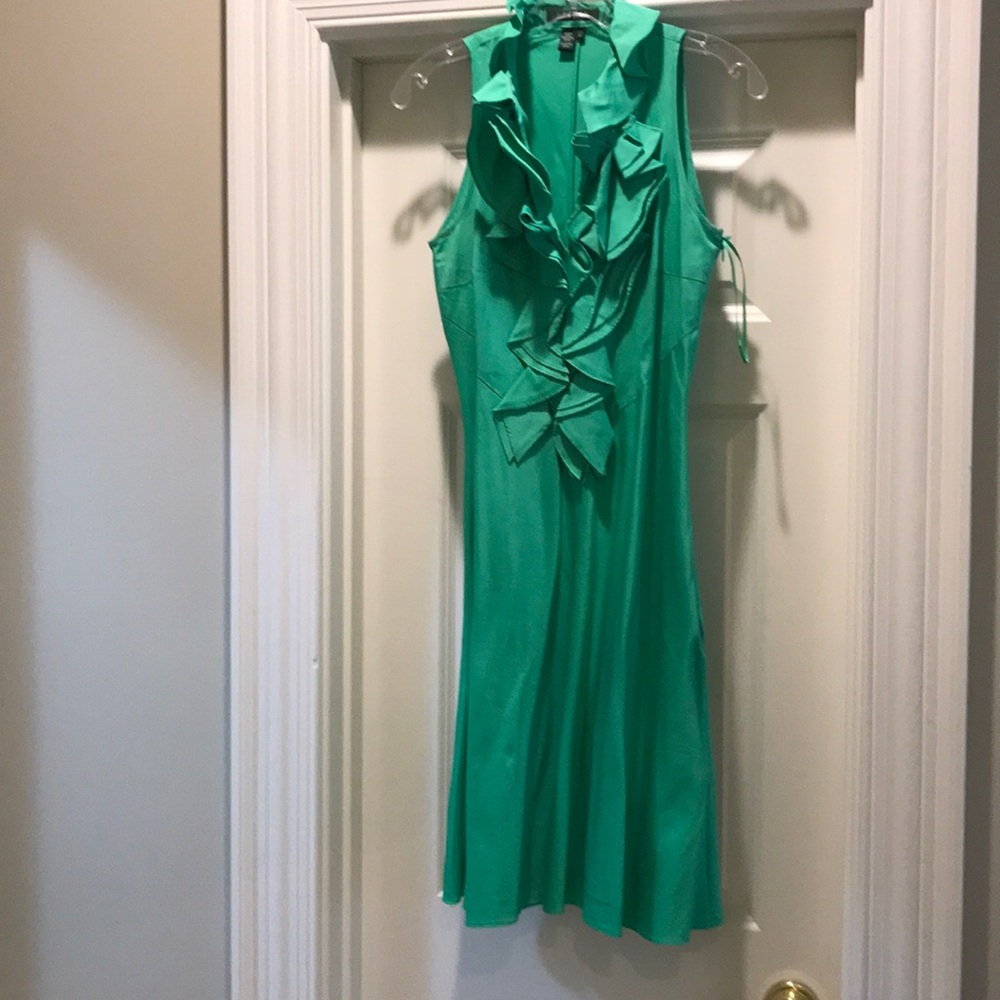 Green ruffle dress